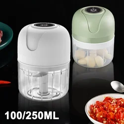 250ml Mini USB bezprzewodowy elektryczny maszynka do mielenia czosnku maszynka do mielenia mięsa Chili urządzenie do siekania żywności narzędzia kuchenne 100ml