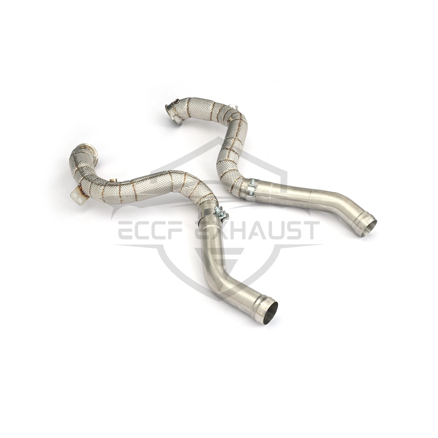 

Stainless steel Downpipe With Heat Shield For Mercedes C63 C63s AMG W205 Aggressive Exhaust Sound High Flow Performance Upgrade