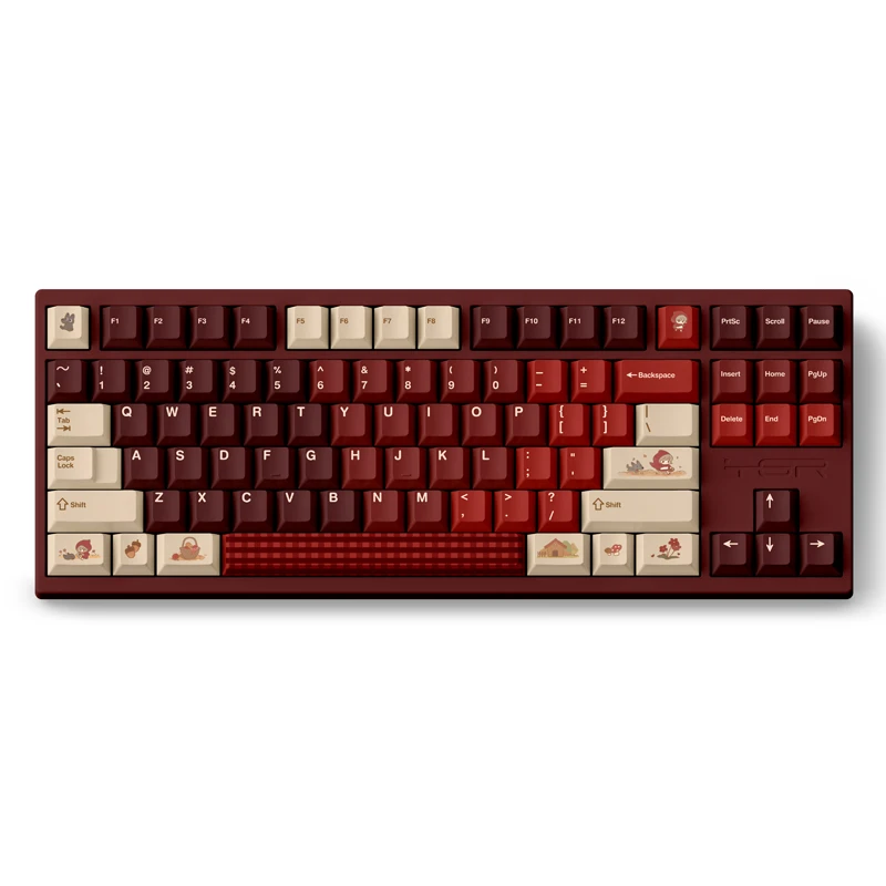 FBB PBT Keycap مجموعة غطاء ركوب أحمر صغير للوحة المفاتيح الميكانيكية Keycap 60%، 75%، 80%، 96%، 100% هدية ذاتية الصنع للأصدقاء الفتيات
