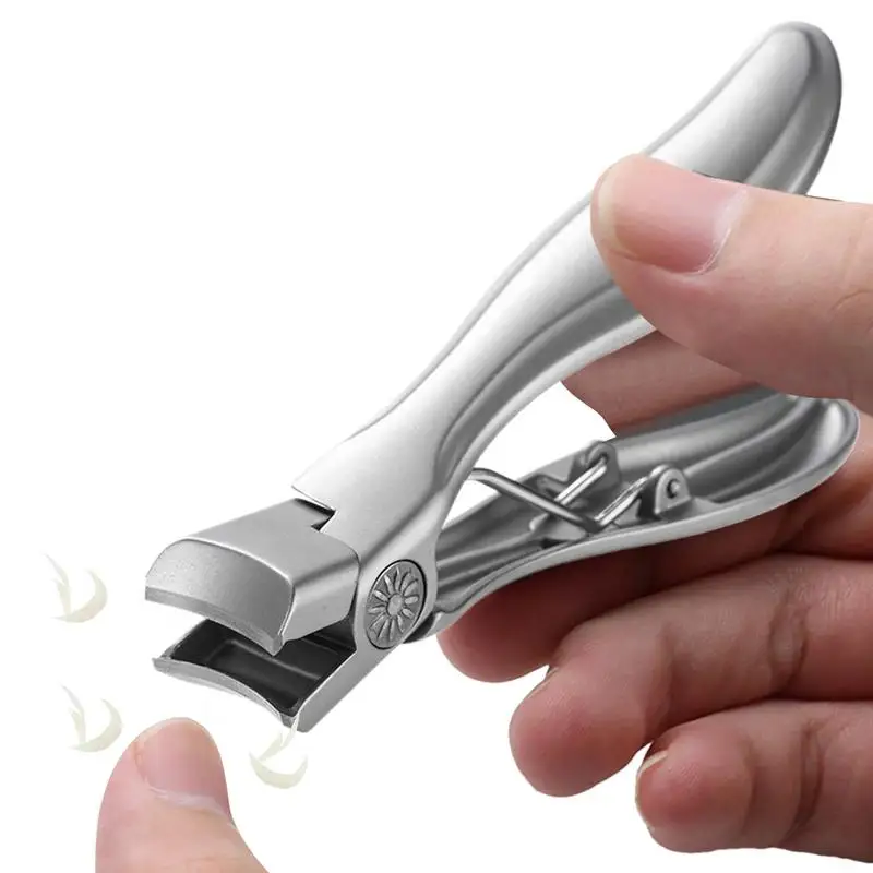 Nail Clippers for Men Stainless Steel Heavy Duty Nail Clippers Wide Jaw Opening Toenail Clippers Long Handle Nail Cutters No