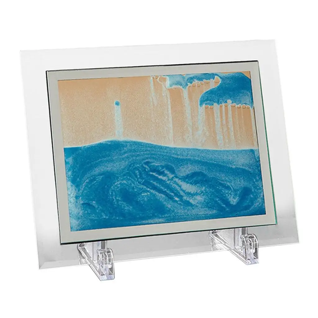 Dynamic Sand Picture Moving Sands Art Frame Desktop Liquid Glass Picture With Bubbles for And Relief suitable for home decor