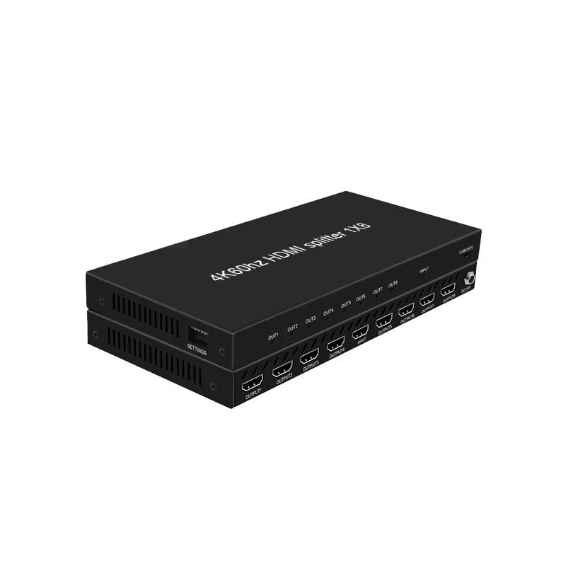 HDMI Splitter 1x8  4K@60 4:4:4 8bit hdmi splitter 1 in 8 out HDR support scaler output 4k and 1080P hdmi splitter 8 port