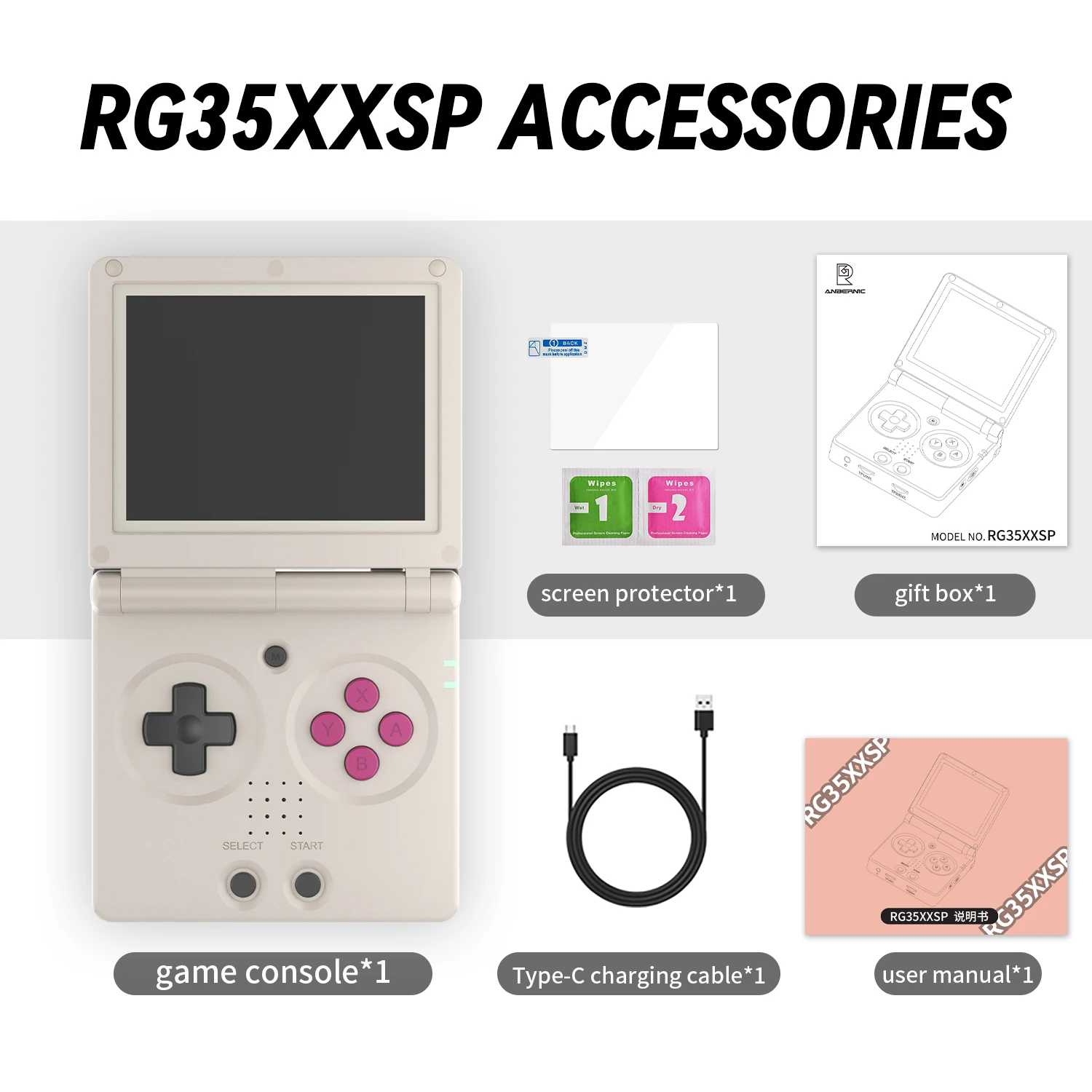 ANBERNIC RG35XXSP Flip draagbare retro draagbare gameconsole 3,5 inch IPS-scherm 64-bits Linux-systeem HDMI-compatibel 64G 5K-games
