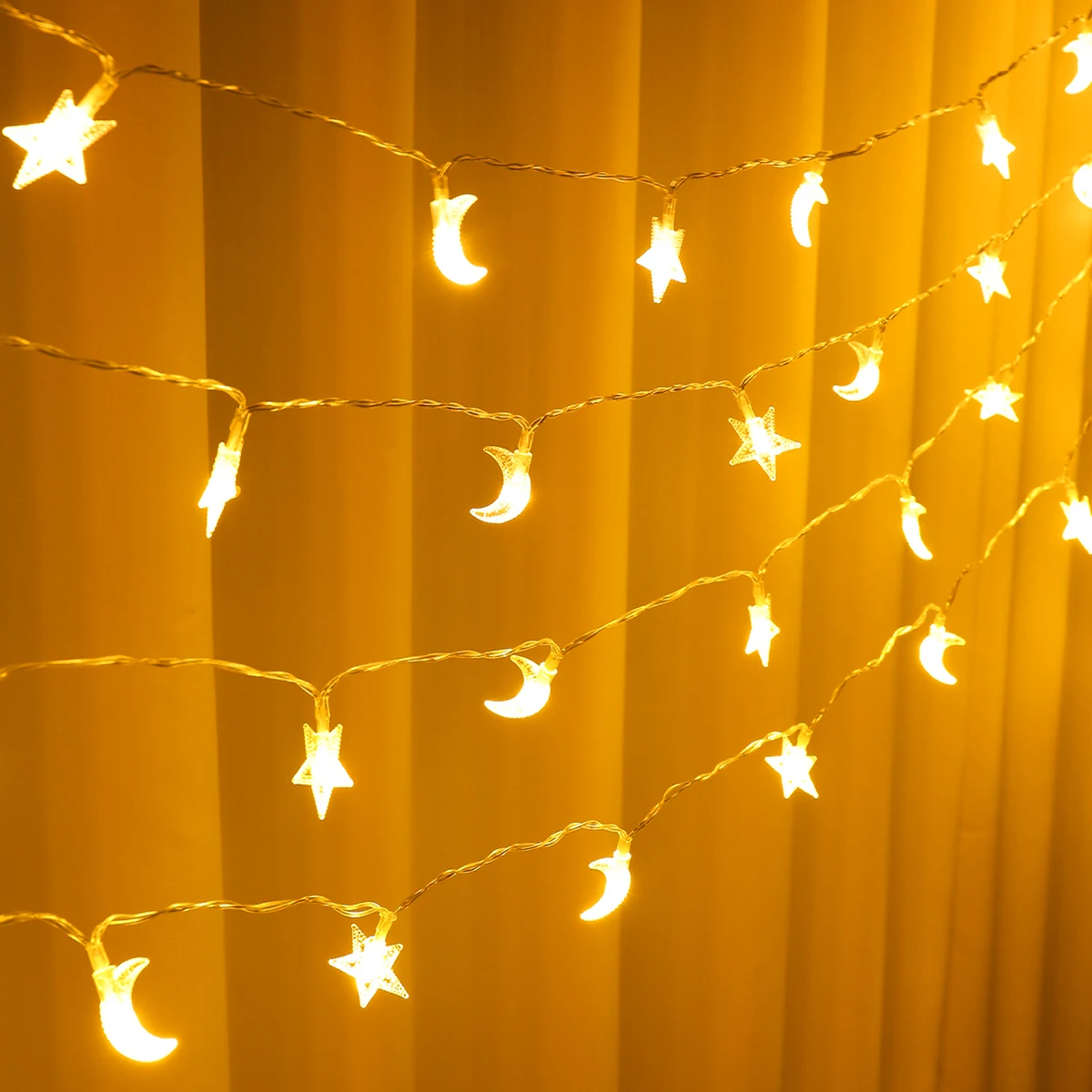 

EID Mubarak LED String Lights Islam Muslim Party Moon Star String Lights Ramadan Kareem Decoration 2025 for Home Al-Fitr Gifts