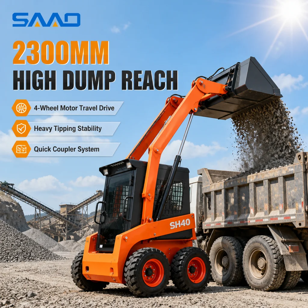 Industrial High Torque Diesel SAAO Sit-on Skid Steer Loader Front Loader Agricultural Machinery