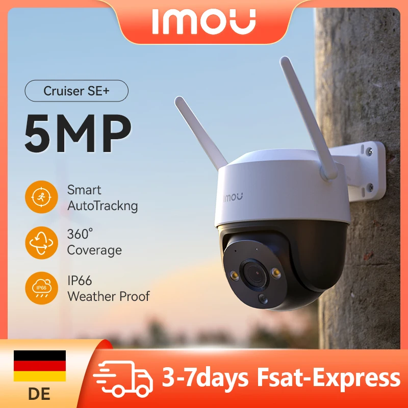 IMOU Cruiser SE+ 5MP Wi-Fi Camera Outdoor Smart Night Vision 8x Digital Zoom AI Human Detection IP66 Weatherproof PT Camera