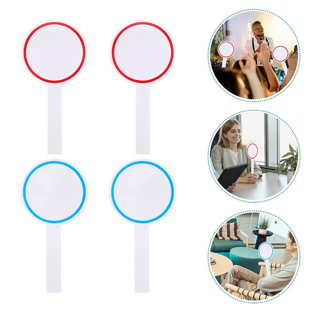

4pcs Single Sided Whiteboards Judges Writable Scoreboards Blank Multi-Use Reusable Mini Erasable Dry Erase Paddle Boards For