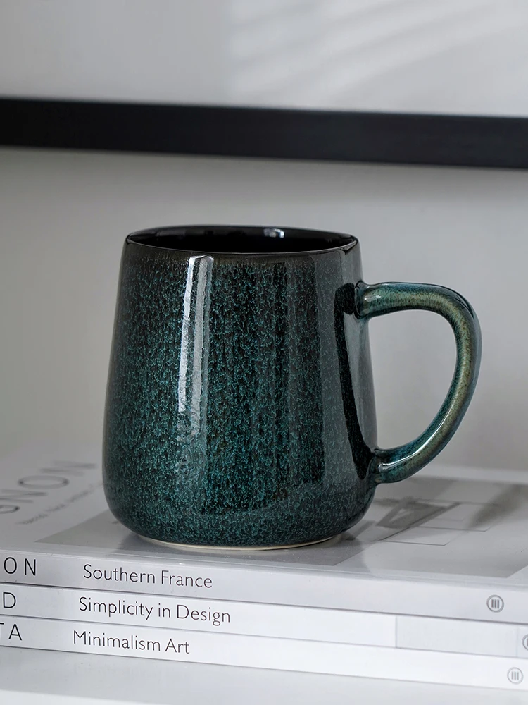 

400ml Creative Kiln Transformation Coffee Mug Ceramic Household Office Tea Water Cup Restaurant Breakfast Oat Cup Nordic Style