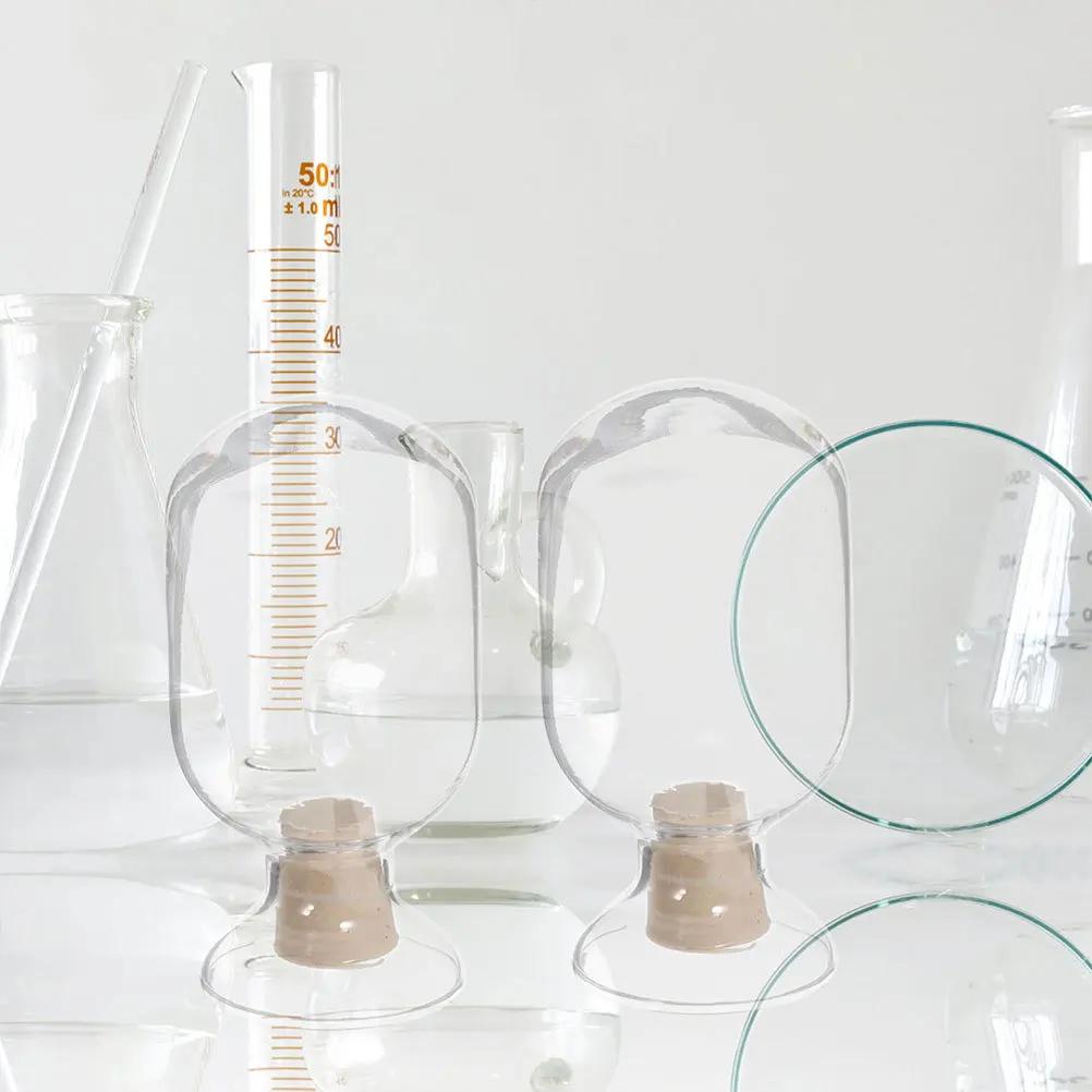 

2Pcs Exquisite Glass Match Jar Long Lasting Material Stable Lid Practical Storage Container Transparent Display Bottle