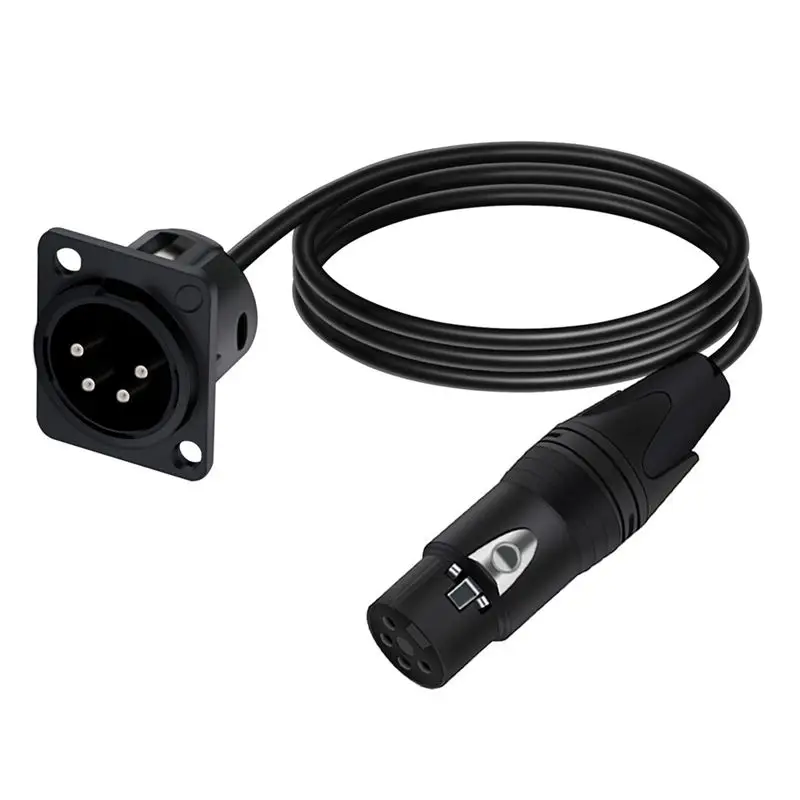 

BAAE 4-контактный тип XLR для монтажа на панели, адаптер шасси к гнездовому разъему XLR, проходная переборка, разъем микрофона, аудиоудлинительный кабель 5 м
