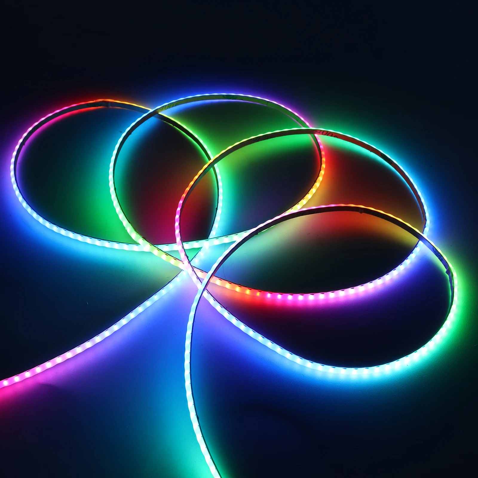 

5V WS2812B Addressable RGB LED Strip Individually IC RGB Flexible COB Strip 3mm width Dream Color LED Tape 240LEDs/m