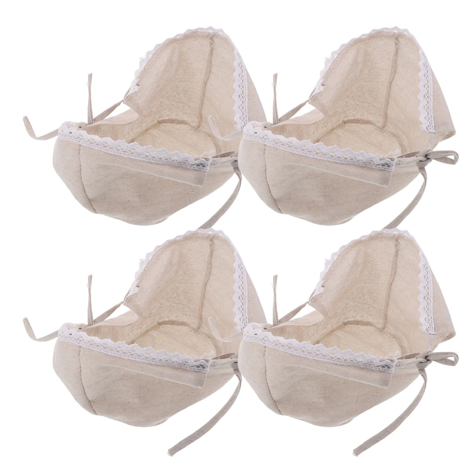 

4Pcs Reusable Basket Liners Fabric Washable Replacement Cloth Insert for Picnic Wicker Rattan Basket Liners Storage Organizer