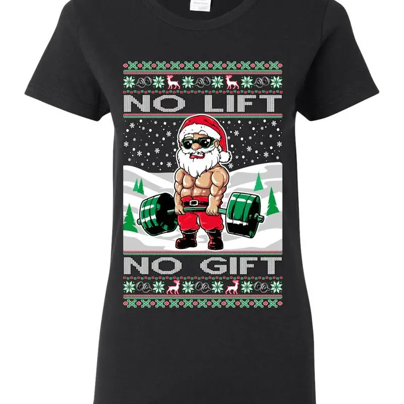 

Женская футболка No Lift Fitness Workout Santa