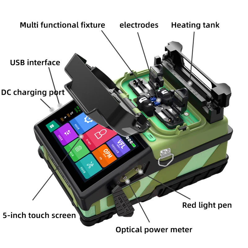 

Сварочный аппарат для оптоволокна K6 Fusion Splicer с OPM, VFL, 6 моторами, 5-дюймовым экраном, многофункциональный, для быстрого сваривания одиночного одномодового волокна за 6 секунд