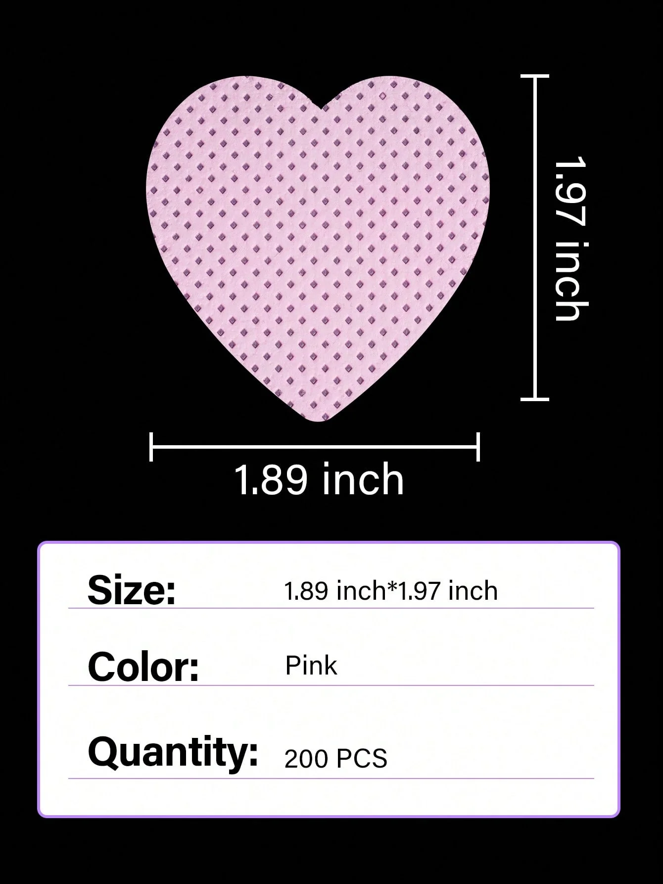 200 قطعة من من منشفة أظافر متعددة الألوان على شكل قلب، وسادة تنظيف ناعمة غير منسوجة فائقة الامتصاص، تستخدم لغراء تمديد الرموش