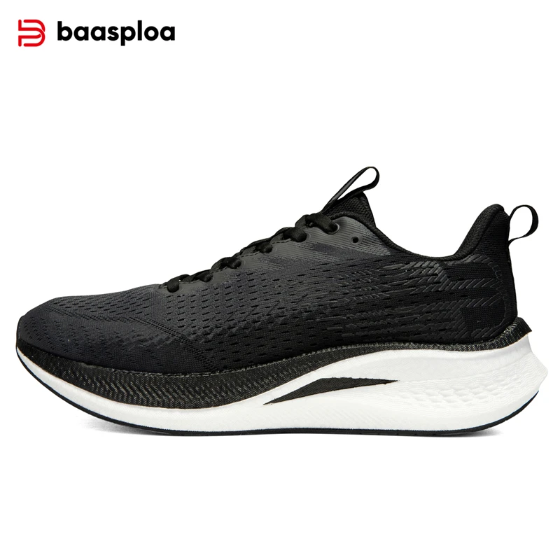 Baasploa New Running Shoes Men Lightweight Breathable Non-slip Sneaker Male Outdoor Carbon Plate Jogging Cushioning Sports Shoes