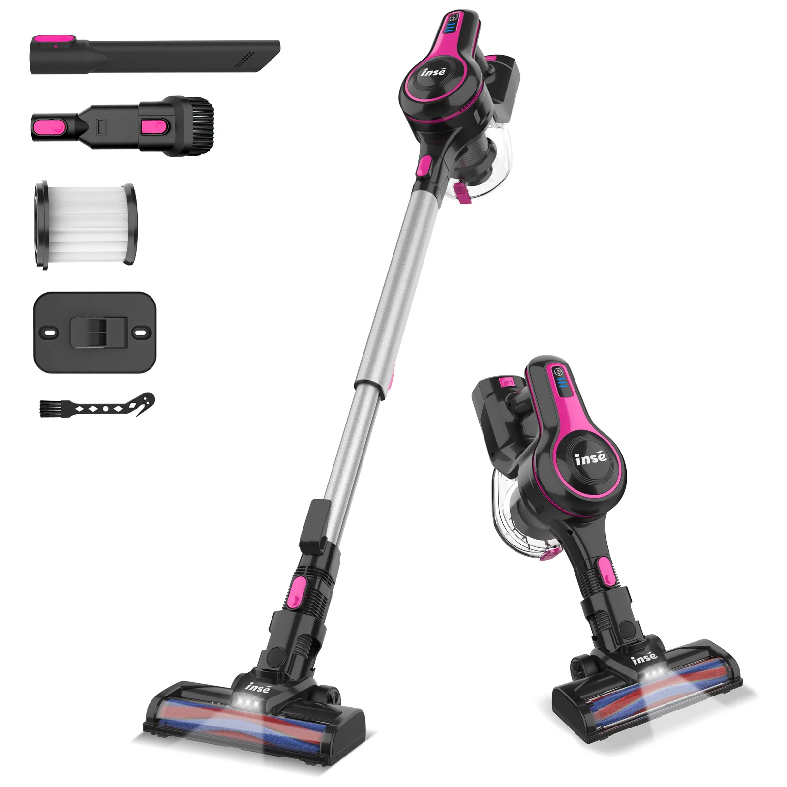 INSE Cầm Tay Máy Hút Bụi Không Dây 12000Pa Hút Mạnh Mẽ 40 Phút Thời Gian Chạy Không Dây Dính Hút Cho Gia Đình
