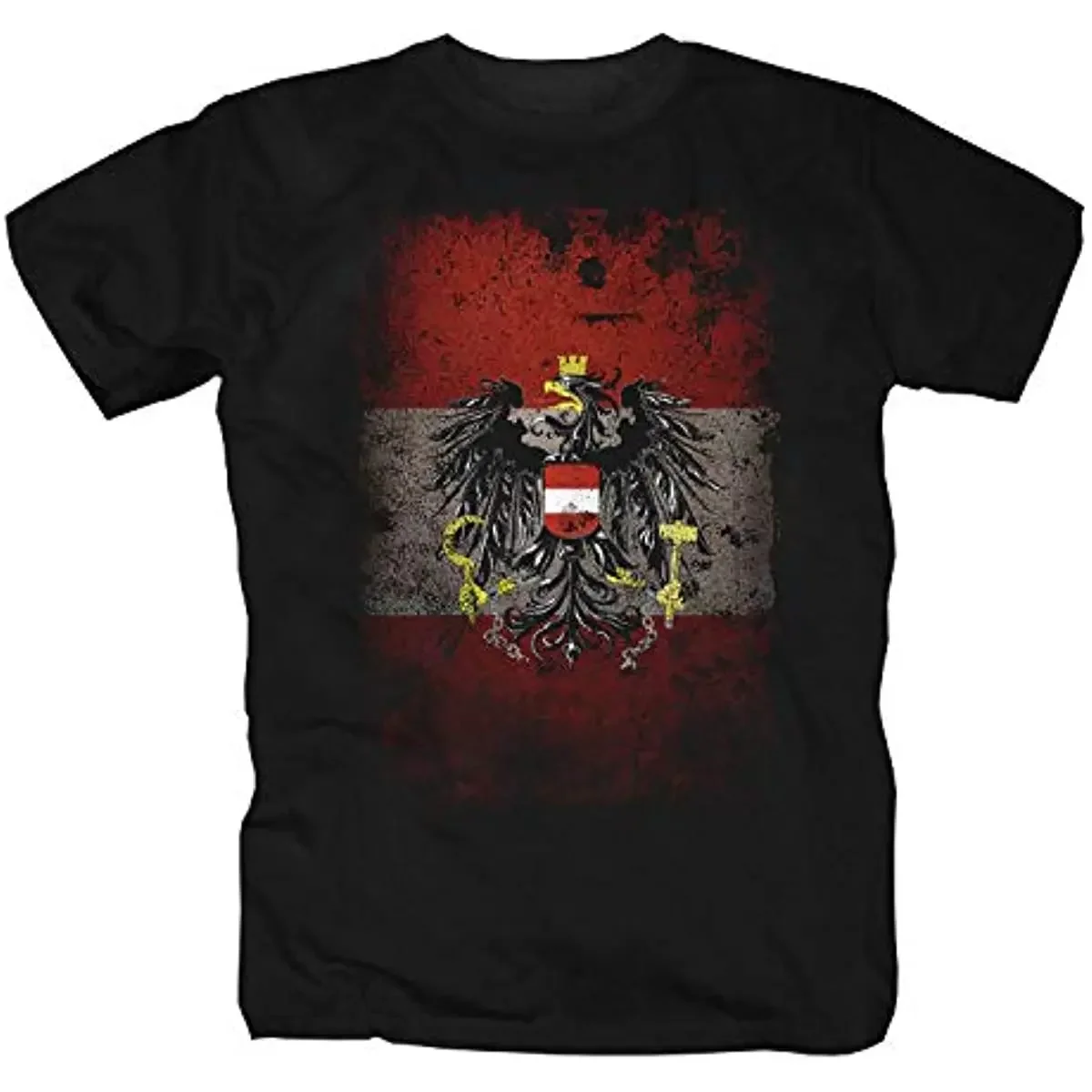 

Austria Flag Coat of Arms Men T-Shirt Short Sleeve Casual 100% Cotton O-Neck Summer Shirts