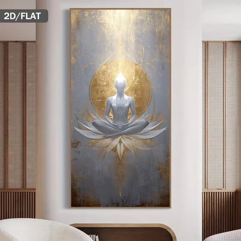 A 2D Flat Canvas Art Piece Measuring 27.56 by 55.12 Inches Or 70 by 140 Centimeters, Featuring a Modern Abstract Design of a Win