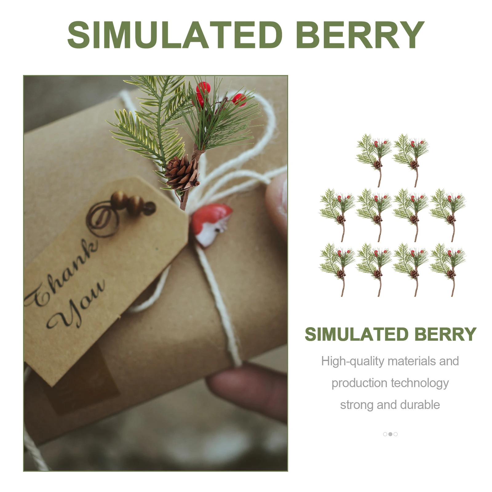 

10 Pcs Christmas Flower Arrangement Wreath Artificial Pine Needle Berry Decor Xmas Gift Decors Wreaths Garland Accessory Branch