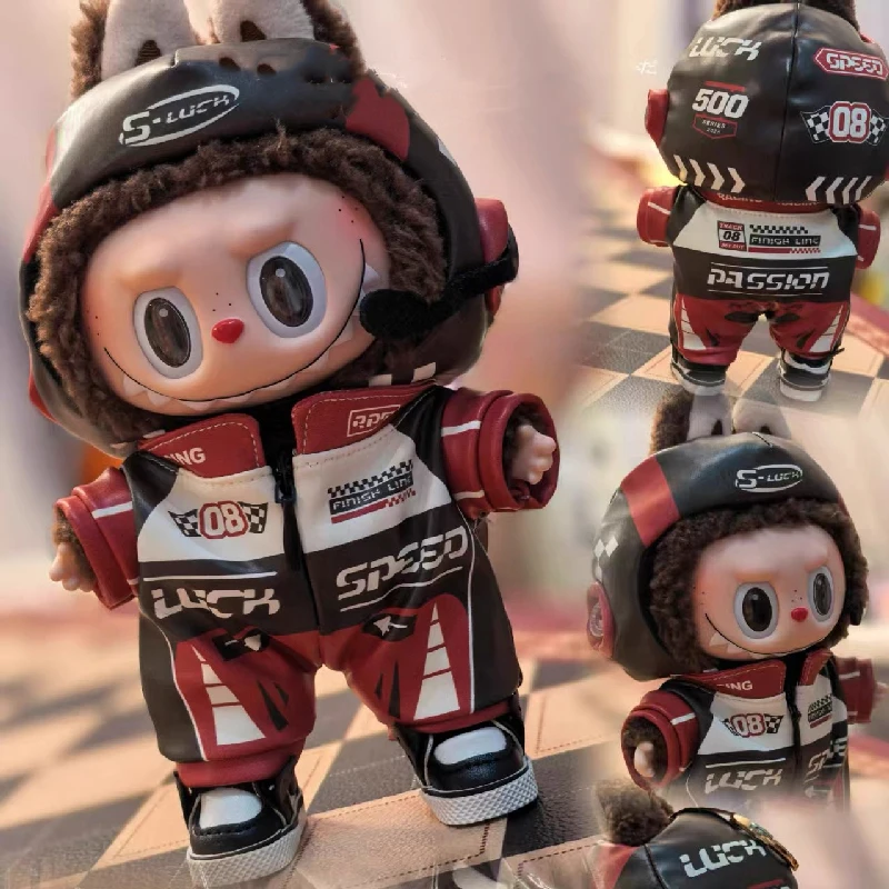 

Для Labubu F1 Racing Toy Doll Одежда 6 цветов Хип-хоп V1 V2 V3 Кукла Одежда Аксессуары 17 СМ Шлем Одежда Дизайнерская Кукла Игрушка