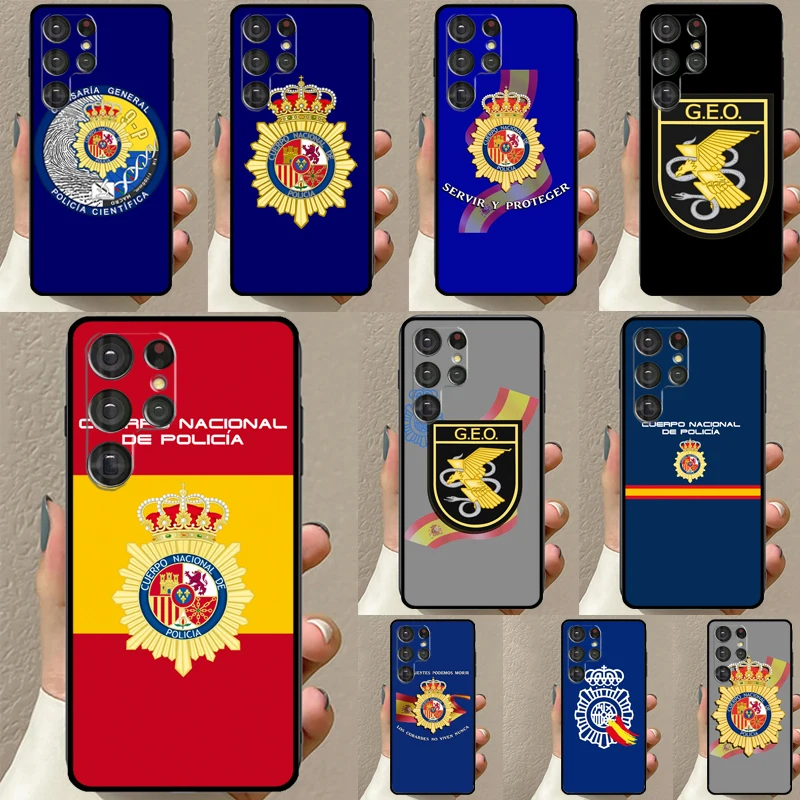 Spain National Police logo Case For Samsung Galaxy S23 S22 Ultra Note 20 Note 10 S8 S9 S10 Plus S21 FE S20 FE Back Cover