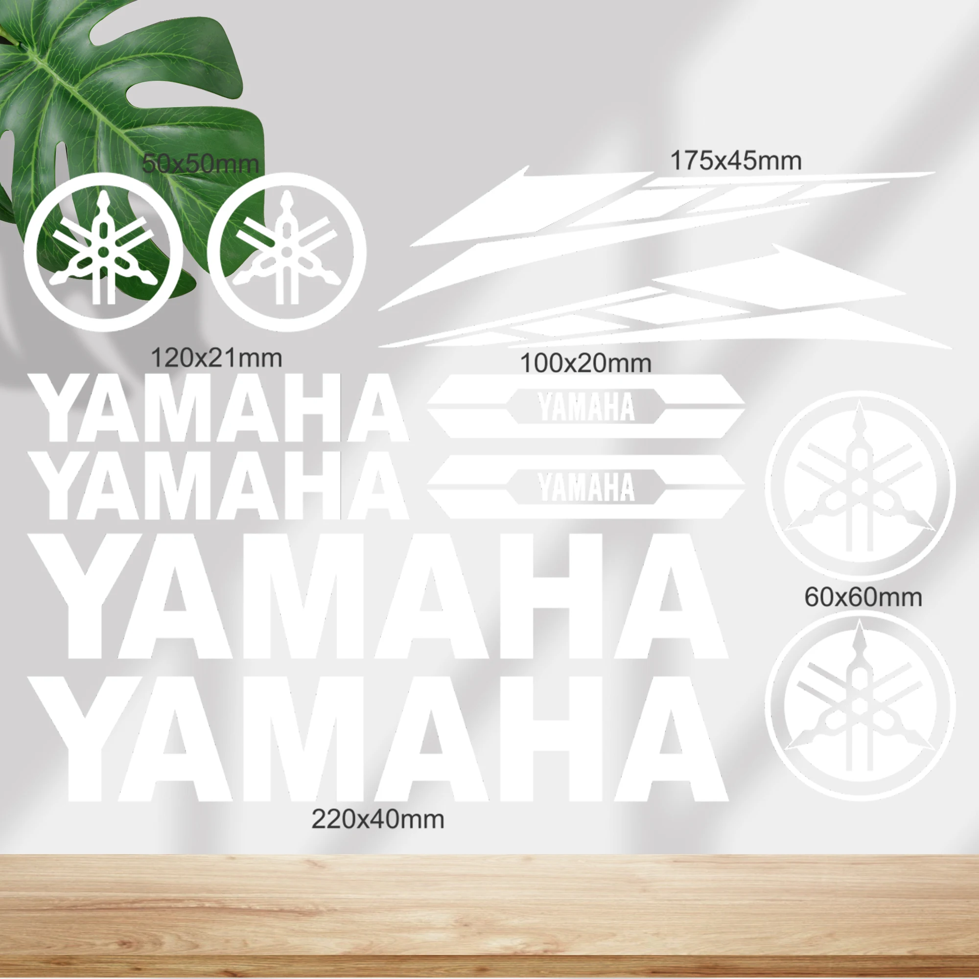 

White Yamaha Sticker Motorcycle Logo Tank Helmet Bike Car Decal Kit