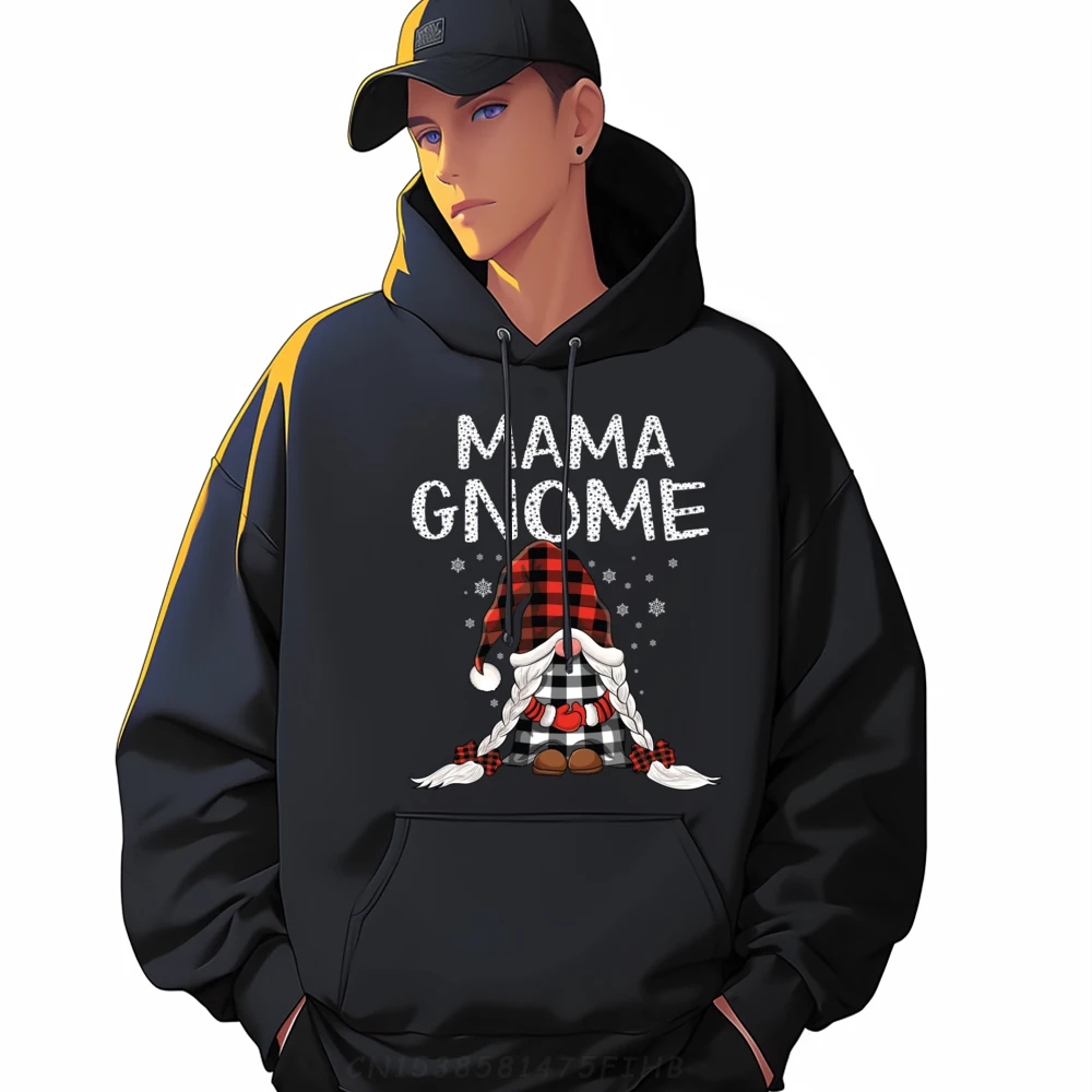 

Cute Mama Gnomes check red Plaid pattern Christmas Gnome Oversized Hoodies Tops Family