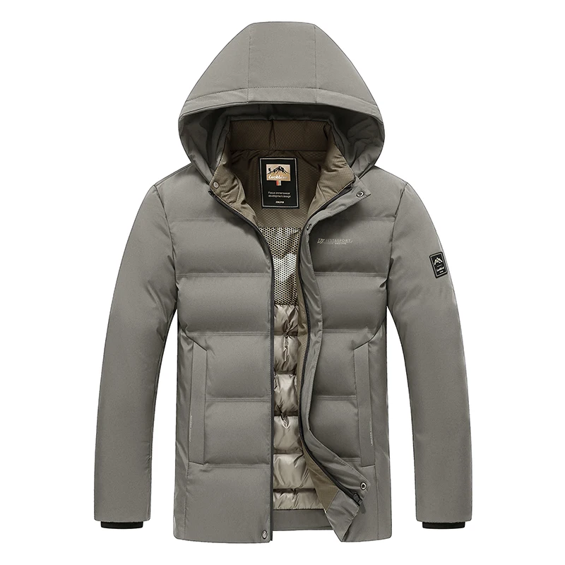 Winter Keep Warm Thickening Solid Coat Outdoors Fashion Removable Hat Jacket New Fashion Casual Comfort Windproof Men Parka