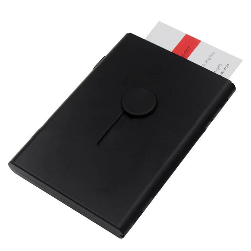 Metal Business Card Holder Hand Push Card Wallet Bank Card Membership Package Metal Thin Business Card Packaging Box Organizer