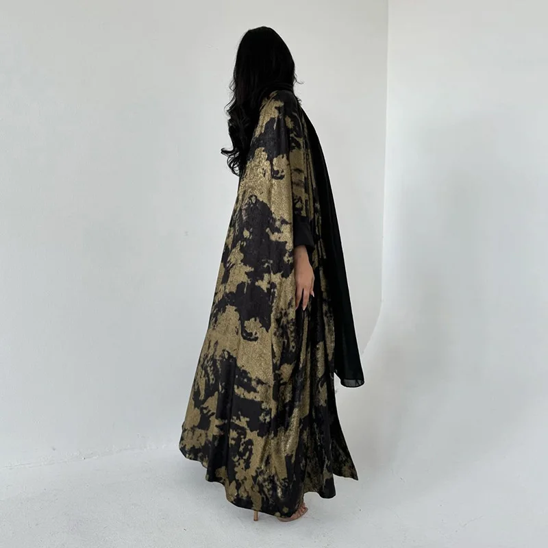 Cárdigan con estampado en caliente para mujer musulmana, chaqueta de gama alta y atmosférica, adecuada para usar en los cenas