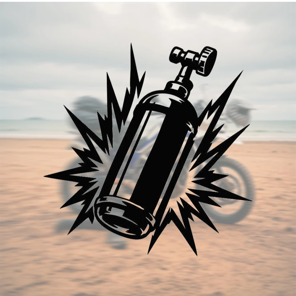 Car Sticker Decal Oxygen Tank Scuba Co2 Cylinder Explosion Spike Graphic Vinyl Waterproof Auto Decoration