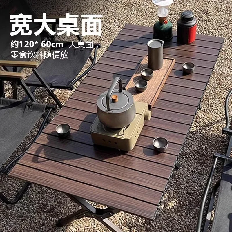 Outdoor folding tables and chairs, aluminum alloy roll table and chair set