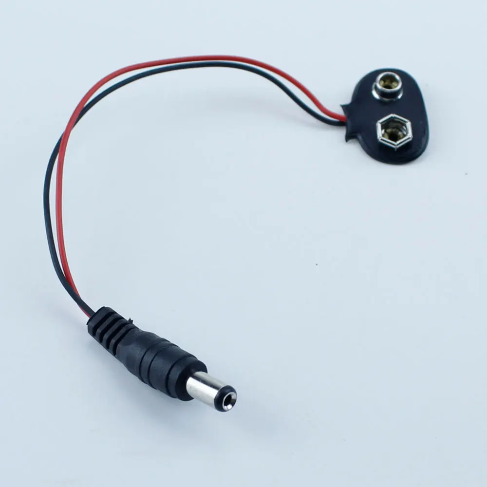 1PCS I / T Type 9V with DC head 5.5 * 2.1 Arduino Battery Snap Connector Clip Lead Wires Holder Line Length 15CM