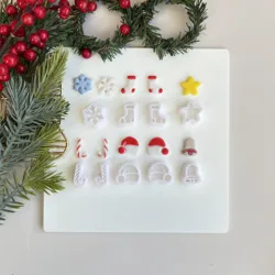 Christmas theme Mini Pattern Shape Mini INS Polymer Clay mold Clay cutter DIY earrings jewelry decoration making tools