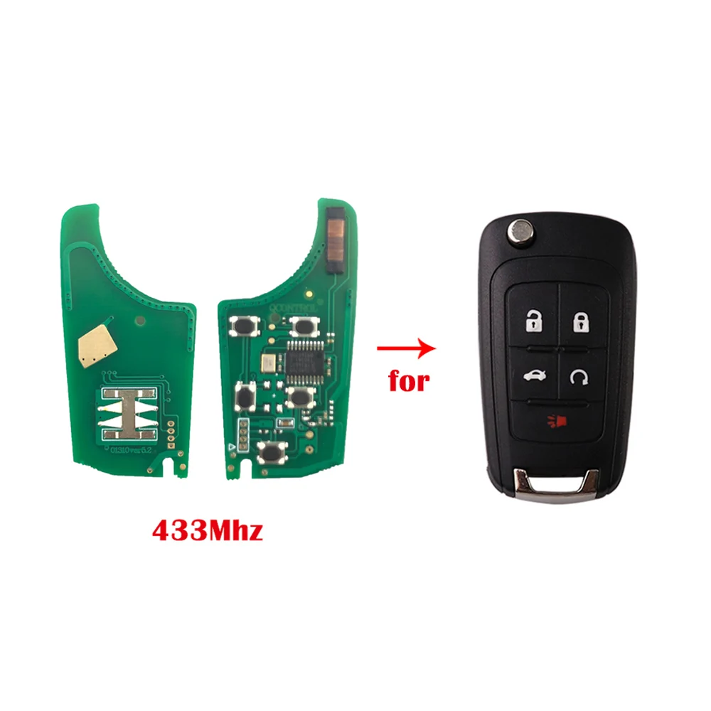 433 Mhz 2 Tasten Fernbedienung Schlüssel Für Vauxhall Opel Astra J Corsa E Insignia Zafira C 2009-2015 Transponder Chip ID46 315 Mhz Flip Auto