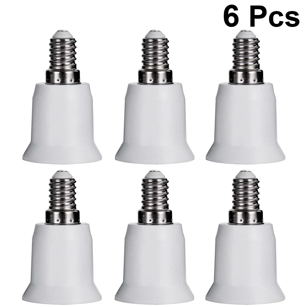 

6Pcs E14 to E27 Light Bulb Converter Adapter Base Socket for LED Halogen Filament Lamp Holder Home Use Light Bulb Converter