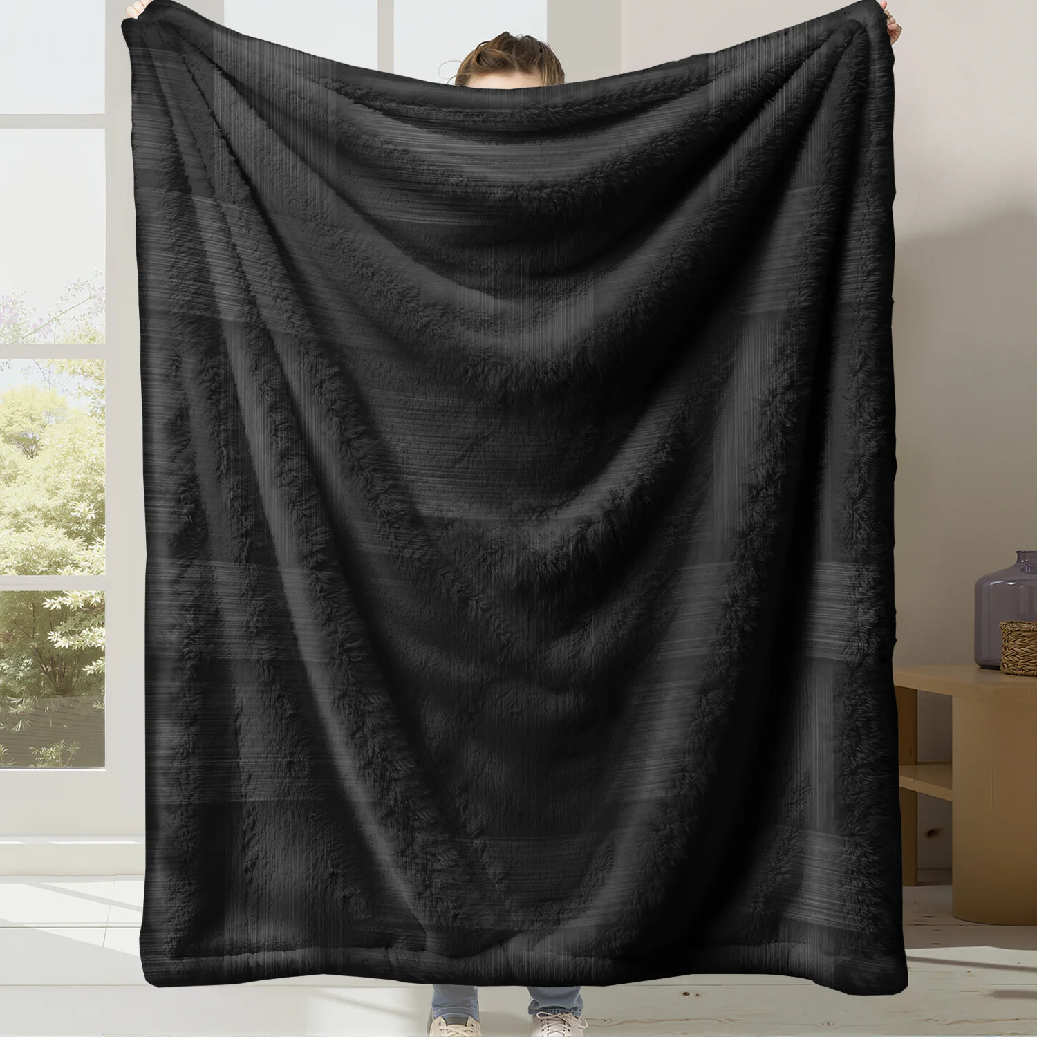 Throw Blanket Clean Linear Motif Cozy Throw Great Gift For Minimalist Lovers And Modern Interior Decor Enthusiasts