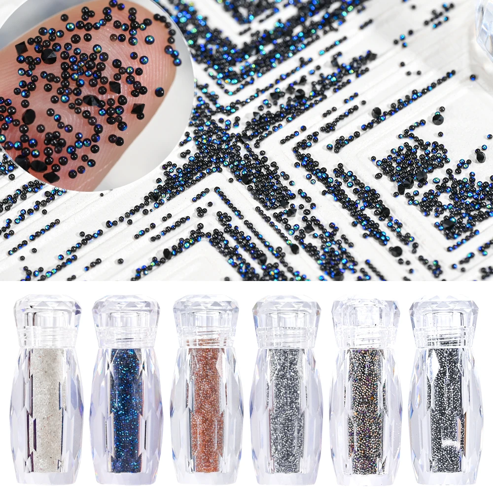 10g/Bottle Caviar Beads Crystal Tiny Rhinestones Nail Charms Manicure Glass Balls Micro Bead For Nail Decorations DIY Jewelry