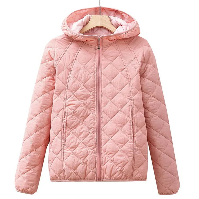 

Down Cotton Jacket Women's Spring Autumn Winter New Parkas Hooded Warm Cotton Padded Short Coat Female Outcoat Casual Ladies Top