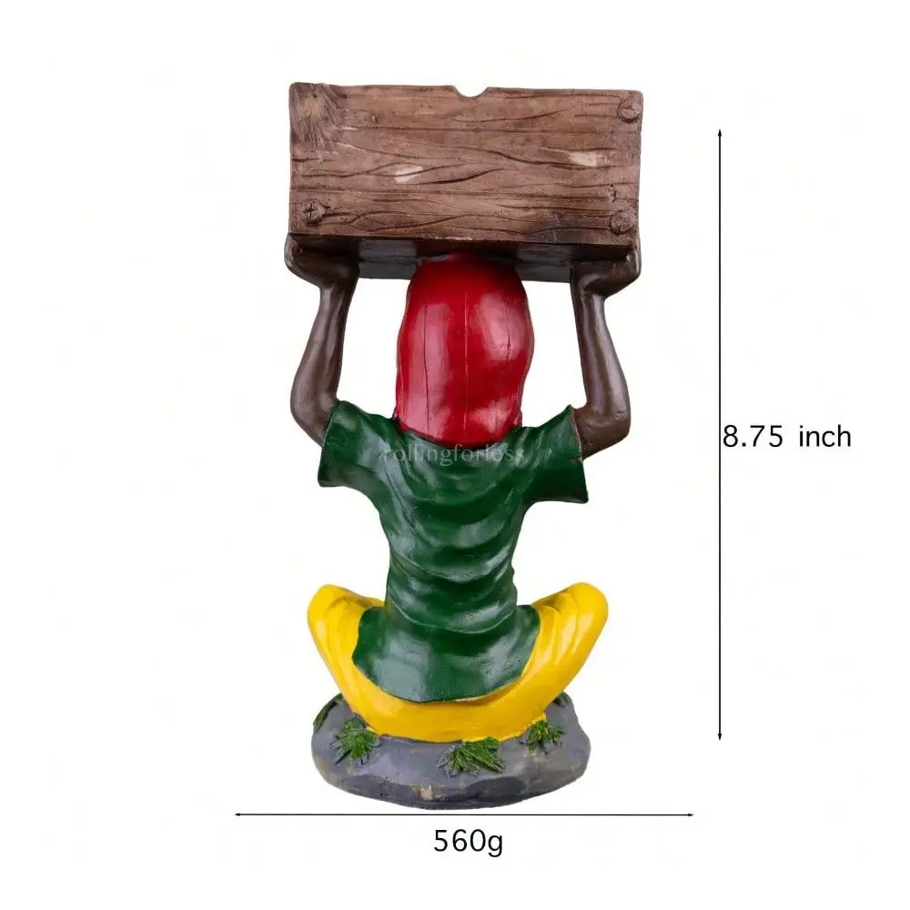 

Medium Rasta Jamaican Man Holding Bowl Polyresin Ashtray Decoration 15