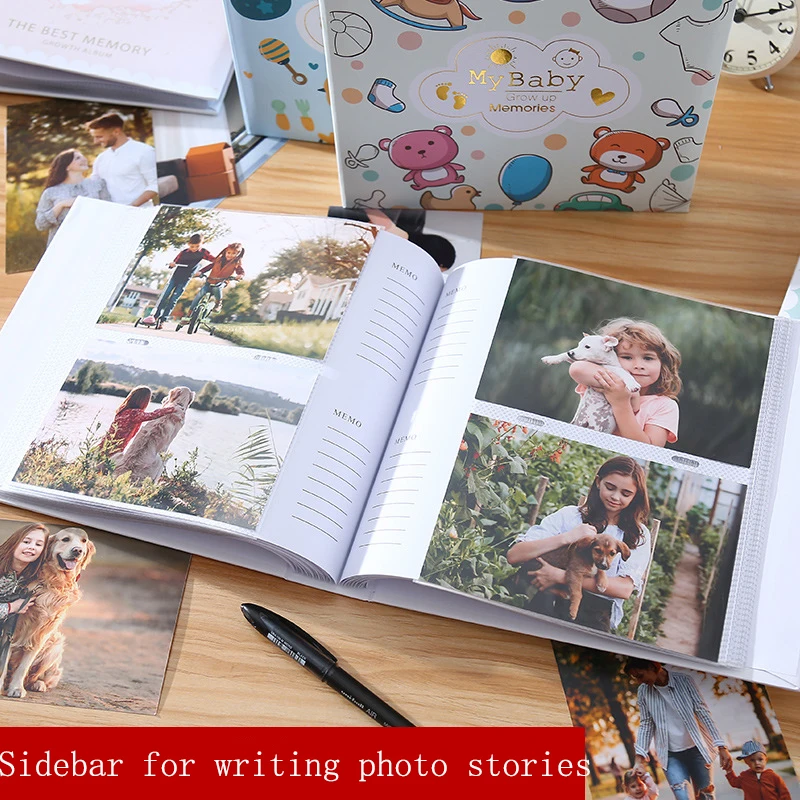 Can book handwritten album flat back paper core bag baby growth photo storage