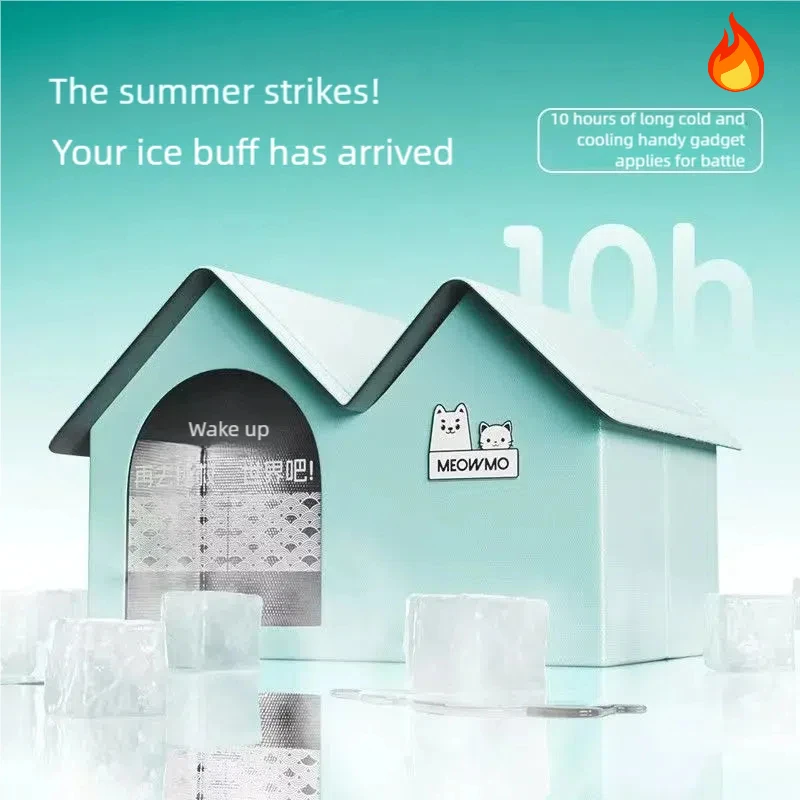 2025 Cat Air Conditioning House With Frame Summer Cat Cooling House Cat Ice House Dog Ice House Dog Four Seasons Cat Pet Igloo