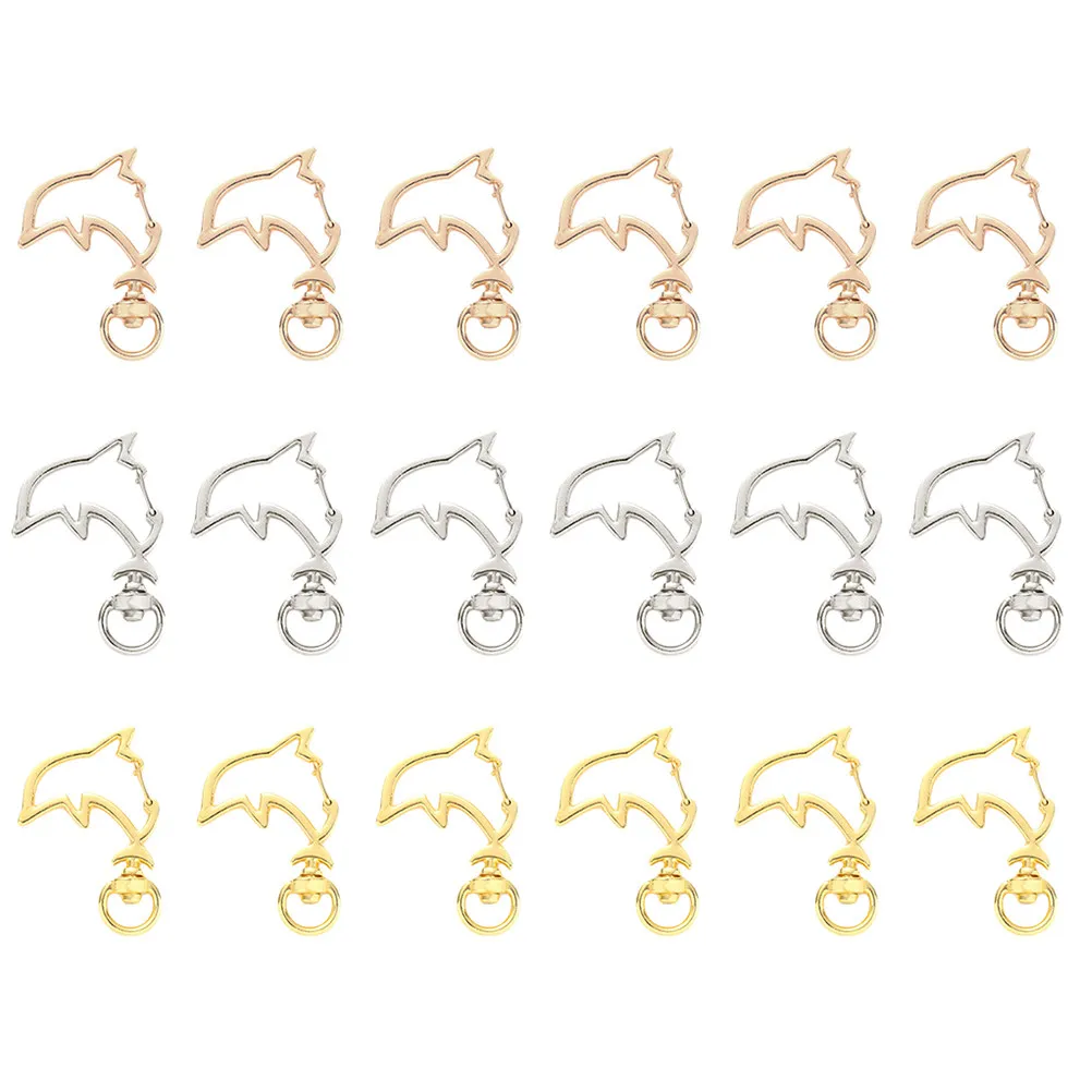 

30 шт. полых застежек-дельфинов для изготовления брелоков, фурнитура для ювелирных изделий, подарки своими руками, застежки-шармы для изготовления брелоков, пряжки для ключей