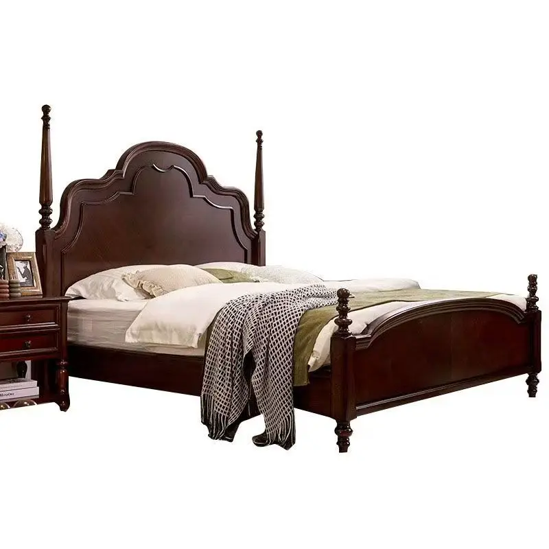 LH full solid wood bed retro minimalist premium feeling 1 meter 8 bedroom double bed