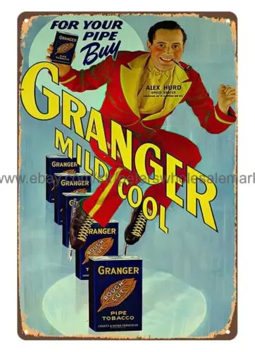 GRANGER ROUGH CUT PIPE TOBACCO gift for smoker metal tin sign tin posters