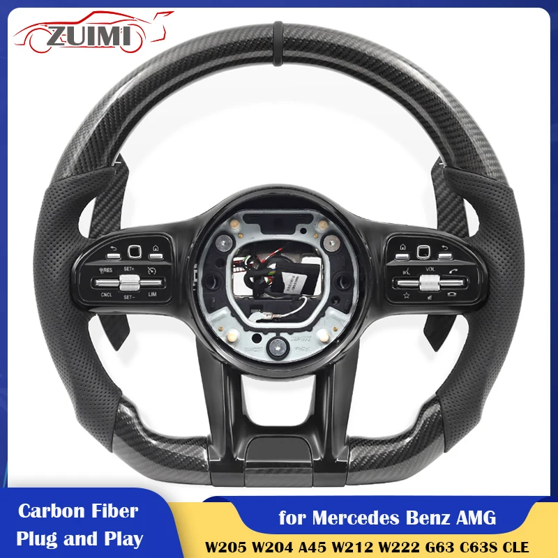 High Quality Real Carbon Steering Wheel for Mercedes-Benz AMG E Class C43 A45 CLS400 S65 G63 GLS450 GLC300 W212 W205 W204 W213