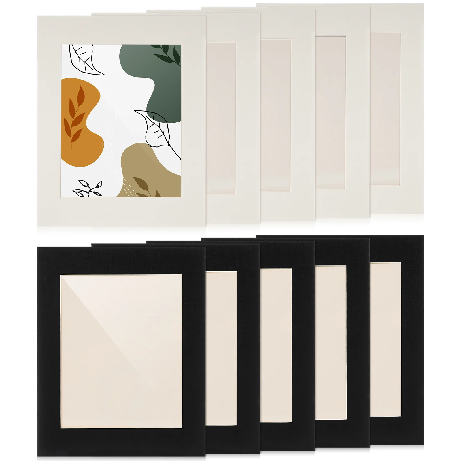 

8 Pcs Picture Mats Frame Mats Bevel Photo Picture Frame Bulk Paper Universal Size Two Colors Easy Install Wall Decor
