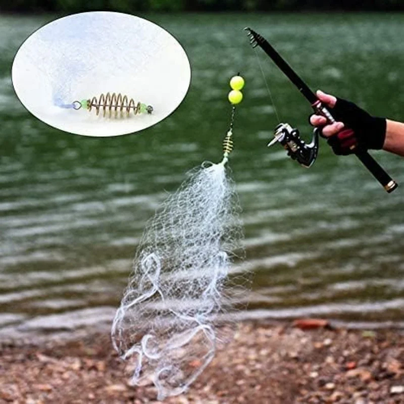 

4x4cm Fishing Net Trap Mesh Luminous Bead Netting Sea Fish Net Tackle Design Copper Shoal Cast Gills Feeder Fishing Trap