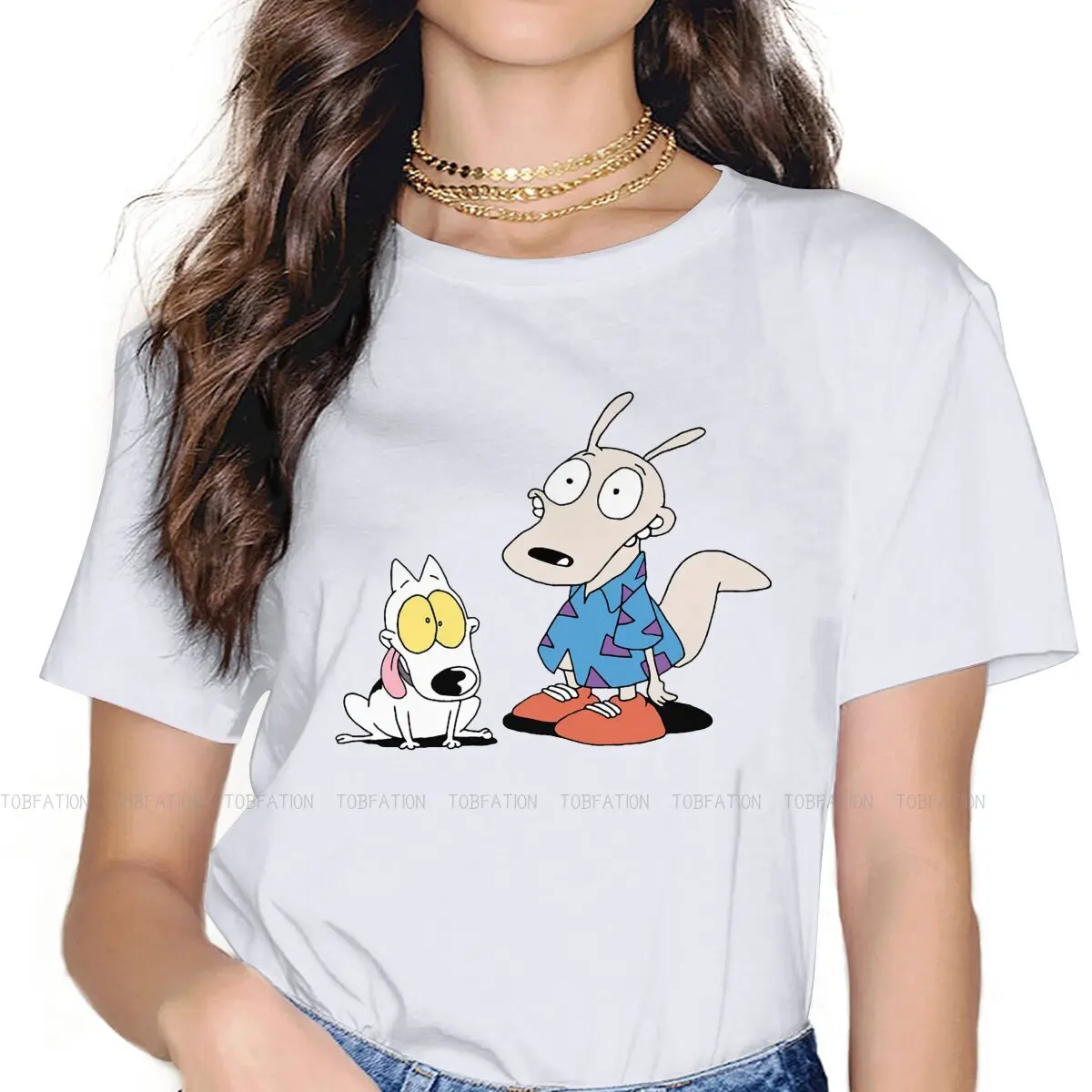 Rocko Modern Life Female Shirts  Loose Vintage Women Clothing Harajuku Casual Feminine Blusas